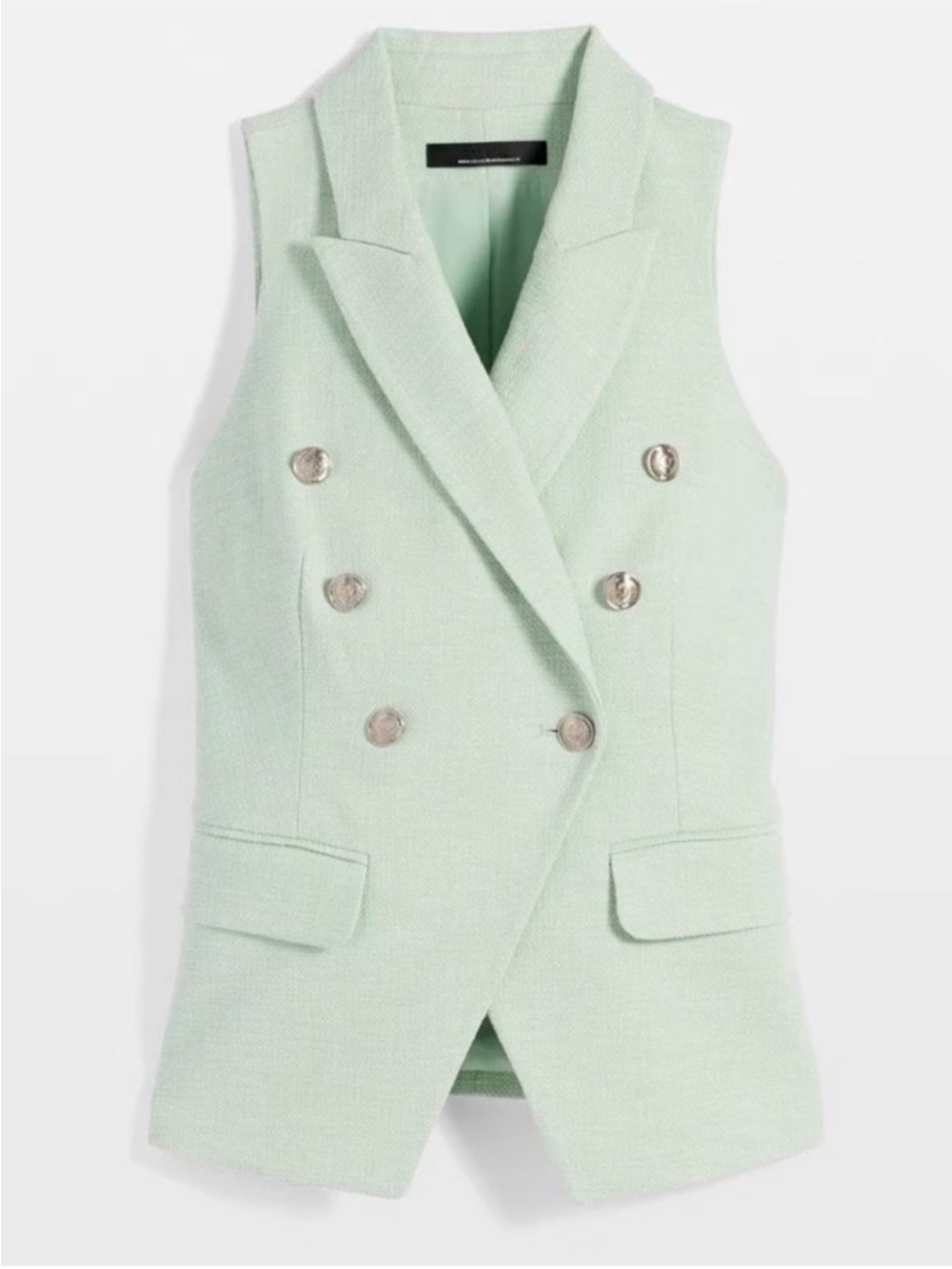 WHBM • Tweed Studio Vest in Sage Mint - Picture 4 of 5